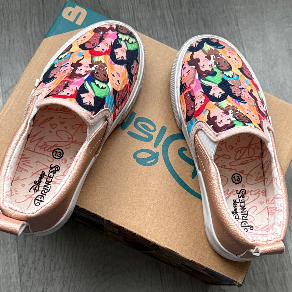 Kids' Multicolor princess Character Slip-On Sneakers - Picture 10 of 13